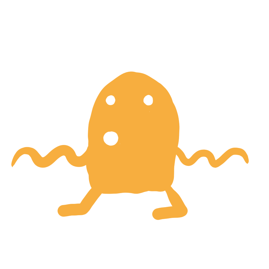 A silly yellow dancing guy with wavy arms.