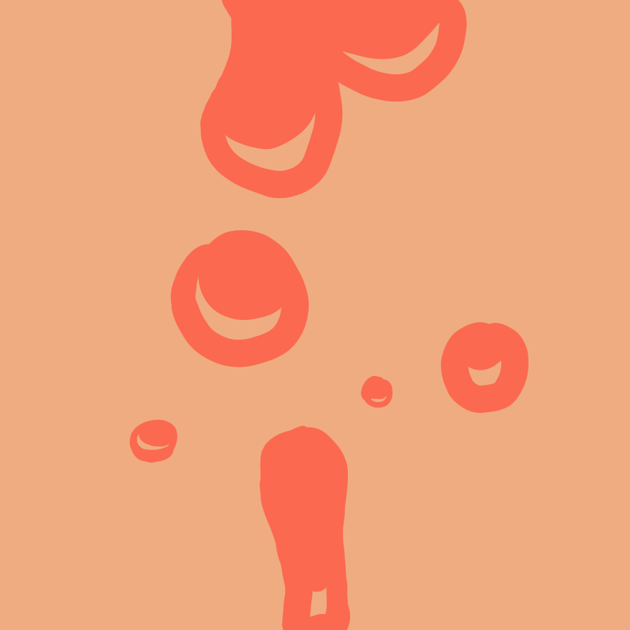 A red and orange lava lamp design.