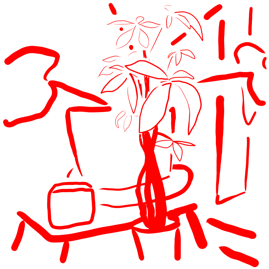 A minimal still life illustration of potted plants.